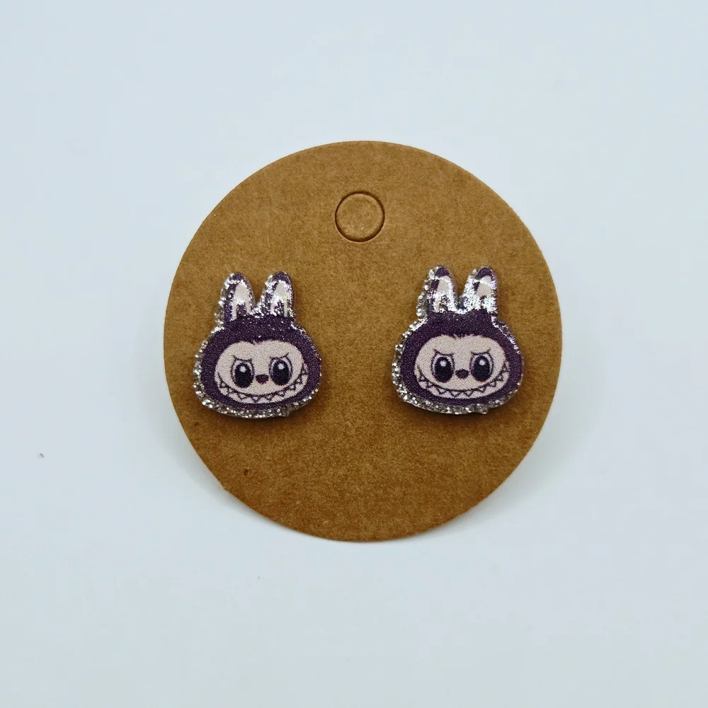 Cute Labubu Stud Earrings for Women & Kids - Multicolor